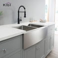 thumbnail image 6 of 33 Inch Handcrafted Farmhouse Apron Double Bowl Real 16 gauge Stainless Steel Kitchen Sink with Strainer and Grid, 6 of 10