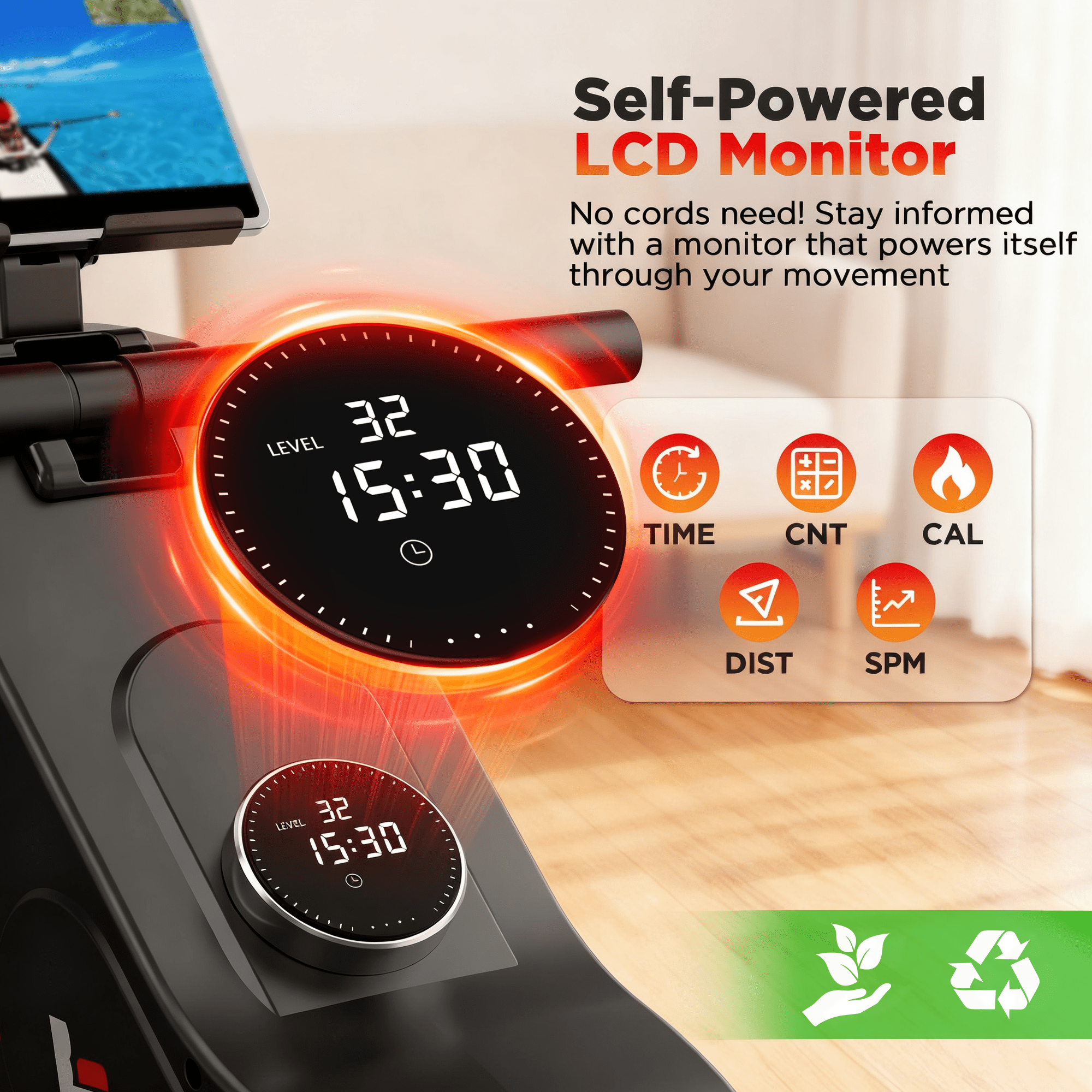 32-Level Self-Generating Magnetic Rowing Machine for Home, 115lbs Silent Resistance, 350 LB Capacity, Full-Body Workout Compact Foldable Rowing Machine for Cardio & Strength