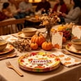 thumbnail image 4 of YingYouFu 16PC Happy Friendgiving Paper Plates,7In Autumn Pumpkin Maple Leaf Theme Dessert Plate for Cake Pizza Disposable Party Decoration Supplies for Friendsgiving Thanksgiving Party Supplies, 4 of 6