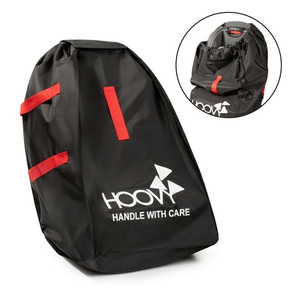 Hoovy Safe & Secure Travel Car Seat Bag, Black/Red