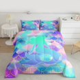 thumbnail image 2 of Castle Fairy Children Teens Girls Marine Mermaid Bedding Comforter Set 2pcs,Sea Princess Twin Comforter Sets Microfiber,Abstract Gradient Breathable Bedding Set,Super Cozy Room Decor,Reversible, 2 of 8