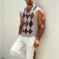 thumbnail image 5 of Baeitkot Men's V-Neck Sleeveless Top Men's Colorblock V-Neck Sleeveless Knit Sweater Casual Layering Top Khaki Free Size, 5 of 6