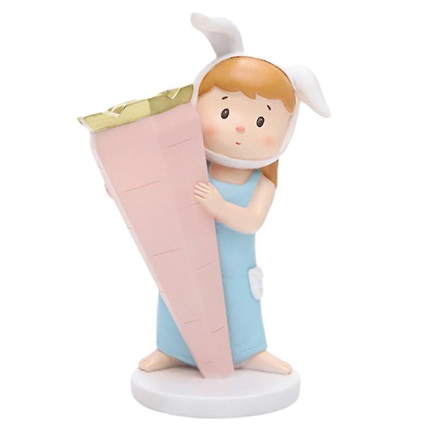 Regalo decoración de escritorio para el hogar niña sosteniendo jarrón resina maceta S