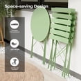 thumbnail image 6 of Decksplore 3-Piece Folding Metal Outdoor Bistro Set, Table and 2 Chairs, Sage Green, 6 of 9