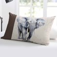 thumbnail image 5 of Vintage Elephant Throw Pillow Cover 20 x 26 Inch Decorative Pillow Cover Modern Art Animal Watercolor Lumbar Pillowcase Seasonal Rectangle Cushion Case for Couch Sofa Bed Living Room, 5 of 7