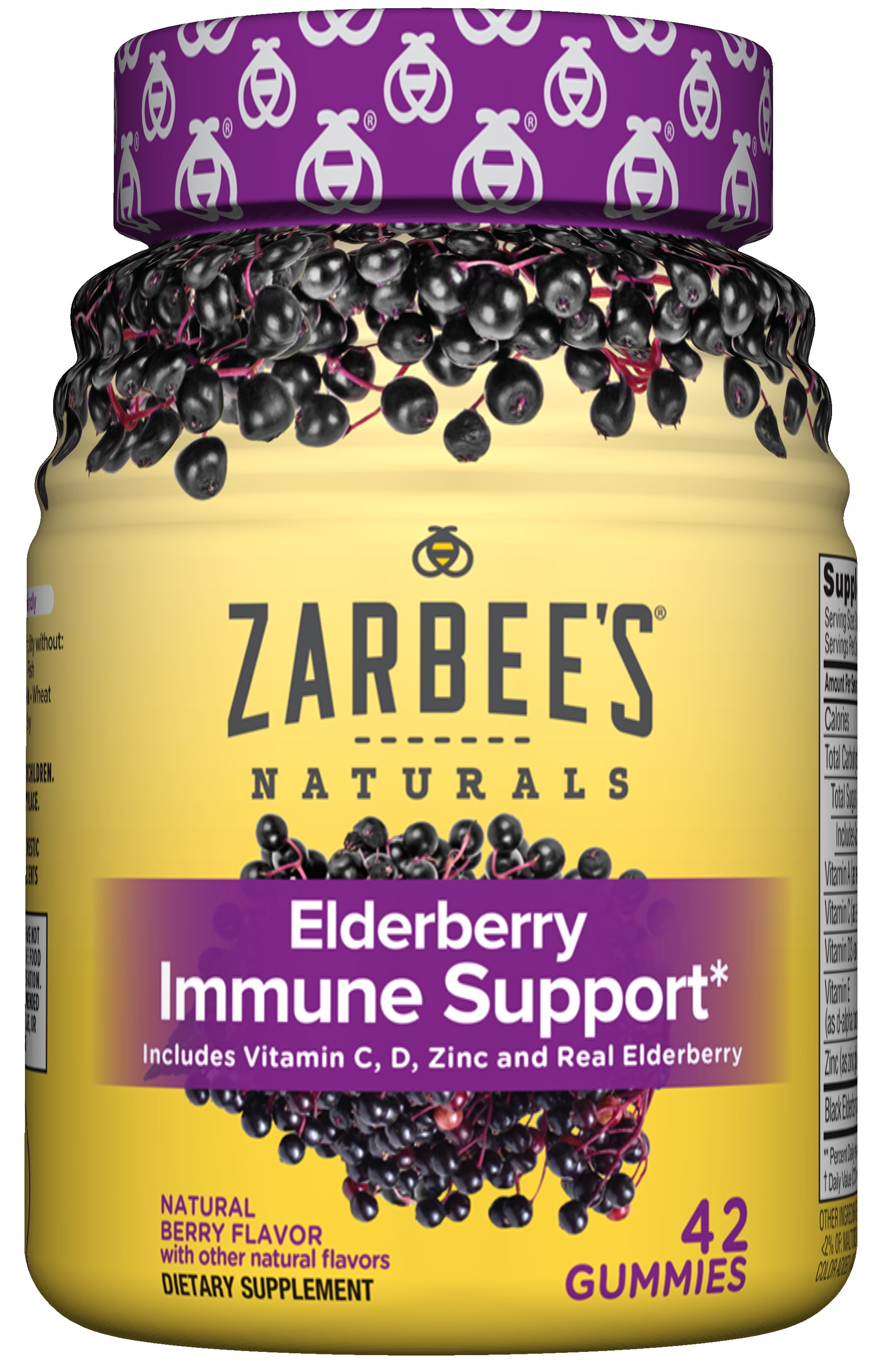 Zarbee's Adult Elderberry Immune Support, 42 Gummies