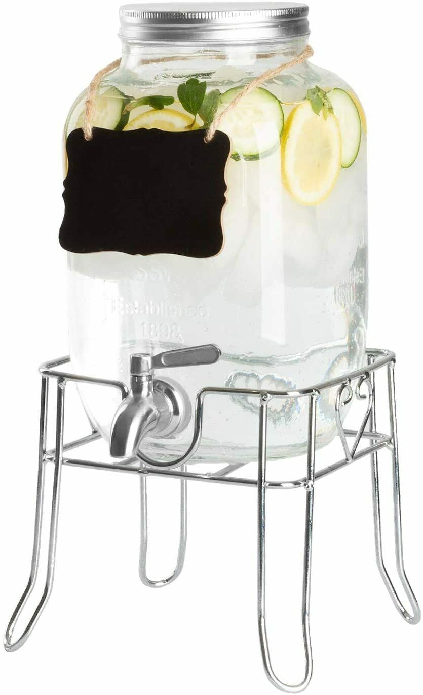 Outdoor Glass Beverage Dispenser with Stainless Steel Spigot, Ice Cyli -  ilyapa