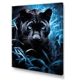 thumbnail image 2 of Designart "Hidden Observer Infrared Black and Blue Panther" Animals Wall Art Print, 2 of 5