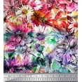 thumbnail image 1 of Soimoi Pink Cotton Poplin Fabric Triangle & Floral Fabric Prints by Yard 42 Inch Wide, 1 of 1