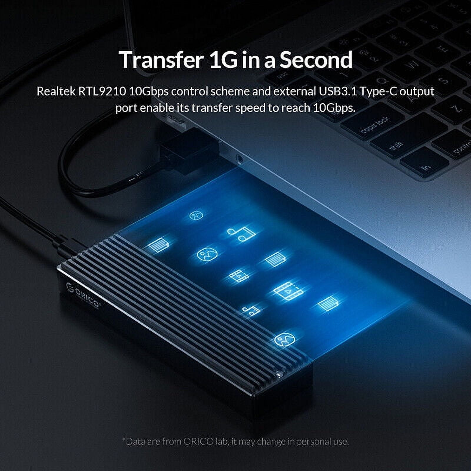 Realtek RTL9210 M.2 NVME SSD Case 10Gbps Transmission, Tool-Free Installation, for Windows/Mac/Linux Systems SSD Case