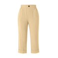thumbnail image 5 of Only Moment Wide Leg Pants Woman Jute Wide Leg High Waist Casual Lounge Pant 2026 Beach Travel Vacation Outfits Beige,L, 5 of 8