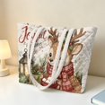 thumbnail image 3 of HUIACONG Christmas Cute Reindeer Printed Padded Handle Tote Bag, Large Capacity Diamond Stitched Shoulder Handbag with Multi Inner Pockets for Holiday Shopping Travel Daily Use, 3 of 7