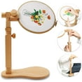 thumbnail image 1 of Embroidery Hoop Stand Adjustable Sitting Cross Stitch Stand Easy to Use Wooden Embroidery Hoop Holder Cross Stitch Stand for Art Craft Sewing Projects, 1 of 8