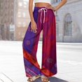 thumbnail image 2 of Minjewel Palazzo Pants for Women Print Wide Leg - High Waist Casual Trousers with Pockets Elastic, Wide Leg Pants for Women Boho Summer Trousers, Pants for Women for Beach Daily,Camel 2XL, 2 of 7