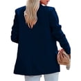thumbnail image 3 of Solid Color Spring Autumn Women Button Blazer Coat Office Lady Jacket With Pocket, 3 of 5