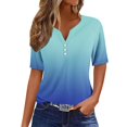 thumbnail image 2 of YHAJDS Short Sleeve Shirts for Women V Neck Raglan Sleeve Print Casual Summer Top, 2 of 5