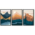 thumbnail image 2 of SHENIFY Set Watercolor Mountain Range Boho Landscape Wall Art 16x24in3pcs Black Framed Forest Nature Wilderness Farmhouse Rustic Modern Art Decorative for Living Room Bedroom, 2 of 5