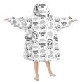 thumbnail image 2 of Game Controller White Pattern Lamb Fleece Blanket Hoodies for Teens ,Teens Oversize Sherpa Wearable Hooded Blanket Sweatshirt with Super Pockets, 2 of 6