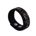 thumbnail image 1 of Maoww Unisex Rhinestones Leather Wrap Bracelet with Two Adjuatble Button Clasps, 1 of 2