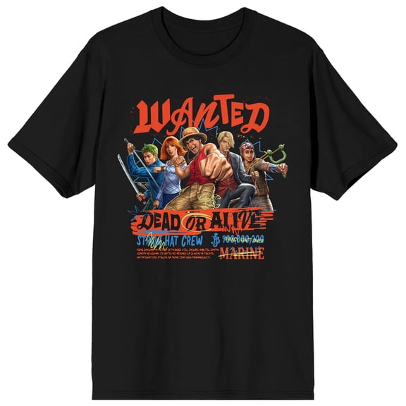 One Piece Live Action Straw Hat Crew Wanted Tee for Men-Small