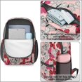 thumbnail image 4 of Butterfly and Red White Pattern 17" School Backpacks for Teens,Waterproof Oxford Fabric,S-Shape Padded Straps for School,Travel,Hiking,Camping, 4 of 6