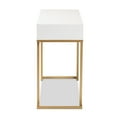 thumbnail image 5 of Baxton Studio Beagan Modern and Contemporary White Finished Wood and Gold Metal 2-Drawer Console Table, 5 of 10