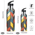 thumbnail image 2 of Yayeee 20oz Insulated Water Bottle Double Wall Stainless Steel with Flip Straw Lid, Red Geometric, 2 of 7