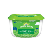 Crystal Farms Salted Sweet Cream Spreadable Butter with Canola Oil, Refrigerated, 15 oz Plastic Tub