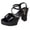 Black, variant on Glitter Rhinestones Platform Dressy Sandals for Women Bride Wedding Sparkling Fashion Casual Leather Peep Toe Chunky Block High Heels Summer Dress Pumps Shoes Wine Size 7