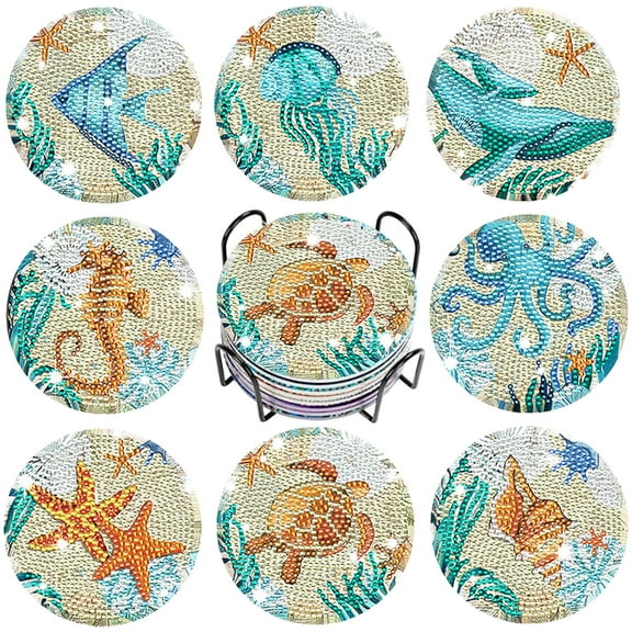 WWD POOL Ocean Non Slip Coaster Diamond Painting Art Kit