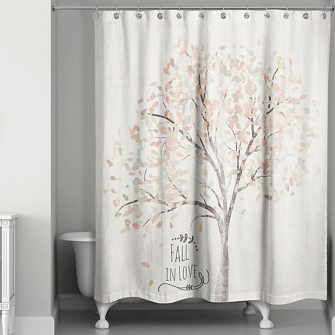 Fall In Love Shower Curtain Com, Ruffled Shower Curtain Bed Bath And Beyond