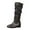 Coffee, variant on POROPL Winter Boots for Women Mid-Calf Fashion Casual Knee-High Flat Heel Boots