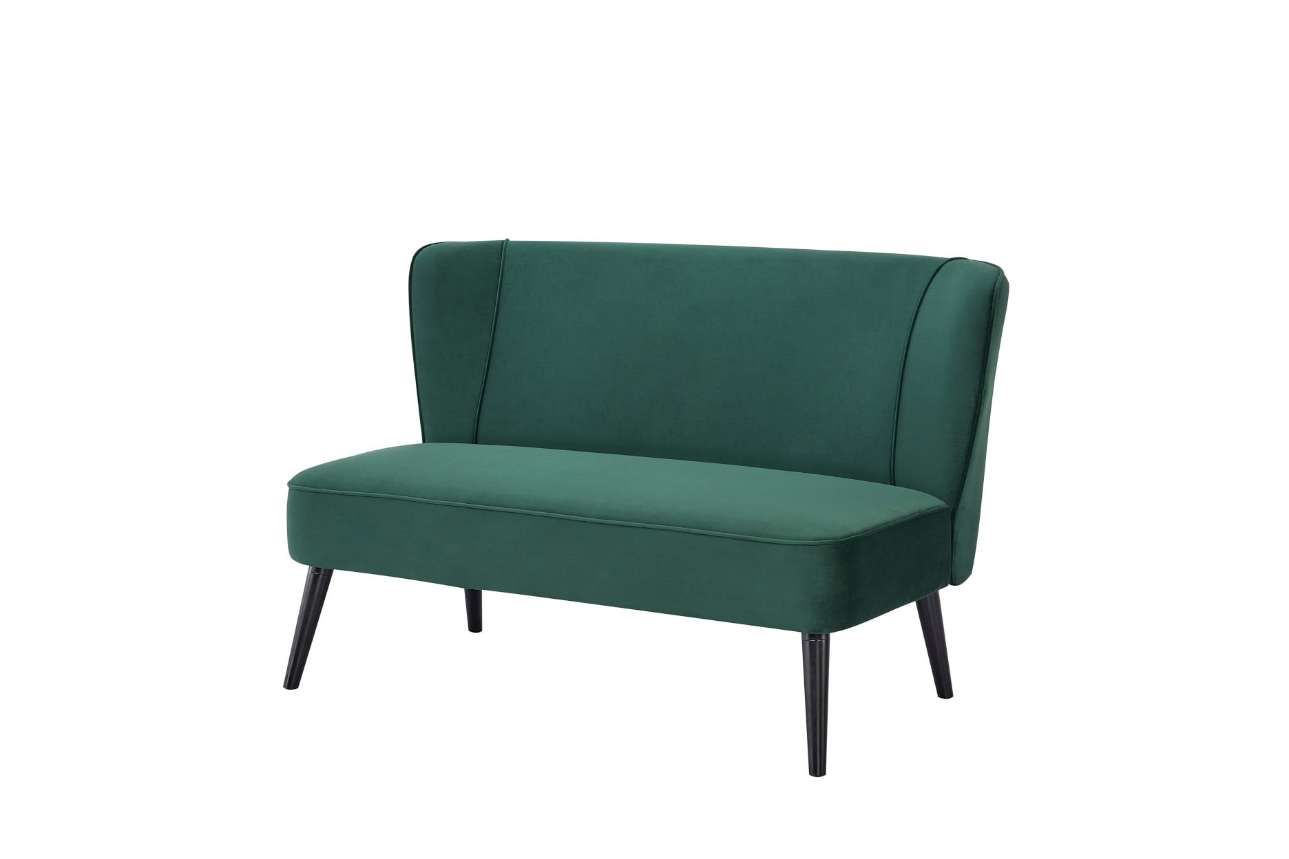 A&D Home Manhattan Mid-century Modern Velvet Loveseat, Compact 2 person Settee, Green