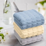 3 Pack - Absorbent Velvet Towel Set - Soft Face Wash Towels, Quick-Dry Bath Towels for Home & Travel, Gentle Skin Feel, JKODE