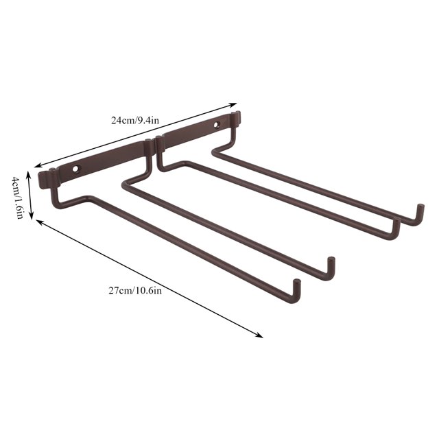Dioche Double Row Wine Rack, Inverted Wine Glass Holder,Hanging Metal Wine Cup Rack Bar Double Stemware Glass Bottle Goblet Inverted Holder
