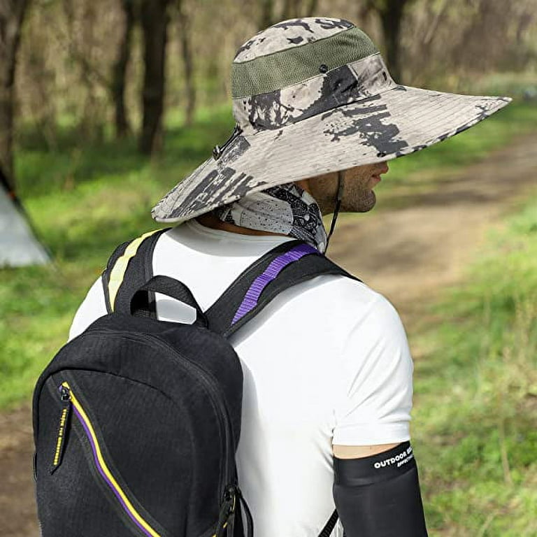 XDASG 6 Wide Brim Sun Protection Hat Outdoor Unisex Bucket Hats for Hiking  Beach Fishing Safari Garden Lawn Yard Work Kayaking