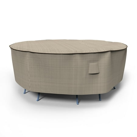 Budge Medium Tan Tweed Patio Round Table/Chairs Cover, English Garden