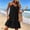Black, variant on ClodeEU Women's Linen Blend Spaghetti Strap Sundress with Ruffle Hem ,Casual Sleeveless Beach Vacation Dress Black,Women's Plus L