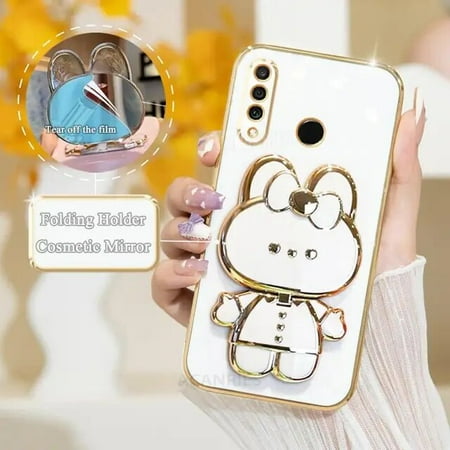 P30lite Luxury Plating Mirror Holder Case For Huawei P30 Lite P20 Pro P Smart Plus 2019 Silicone Stand Cover Honor 20s 20i 10i LDG