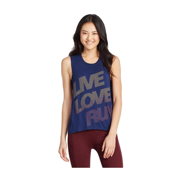 Aeropostale Mujeres LIVE LOVE RUN Muscle Tank Top, Azul, X-Large
