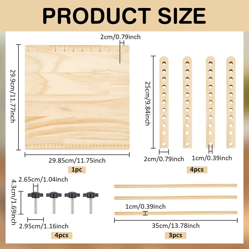 Wood Book Binding Stitching Frame Adjustable Book Folding Stand for DIY Bookbinding Crafts and Supplies 12x12 Inch