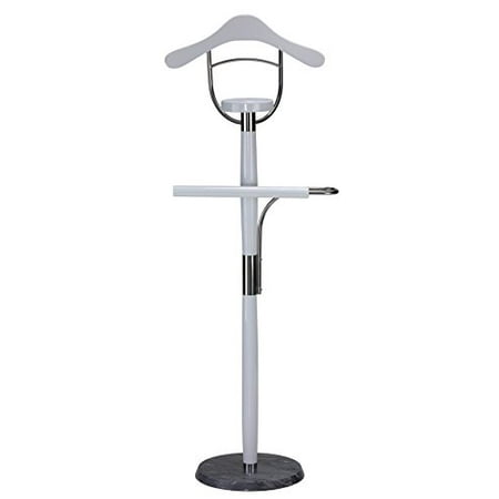 Wood Valet - Cortesi Home Winfield Suit Valet Stand in Contemporary White Lacquer Wood