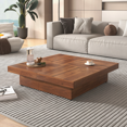 thumbnail image 3 of Table Basse avec Dessus Coulissant, Finition Noyer & Grand Espace de Rangement / Fabriqué en MDF Robuste, 3 of 15