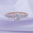 thumbnail image 2 of Oval & Round Shape IGI Certified Lab Grown Diamond Cathedral Style Engagement Ring For Women In 14K Solid Rose Gold Jewelry (1.38 Cttw) - 7, 2 of 8