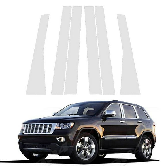Silver Car Window Pillar Posts Side Trim Cover Stickers Fit For Jeep Grand Cherokee 2011-2021