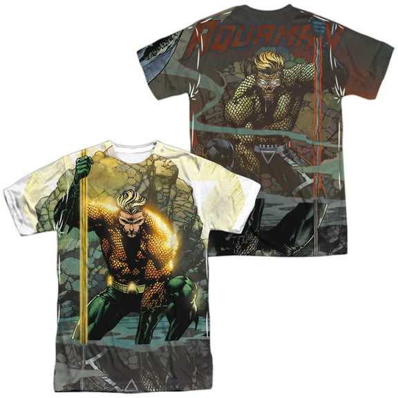 JLA Good Vs Evil Unisex Adult Sublimated Costume T Shirt (Front/Back), Medium Multicolor