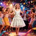 thumbnail image 4 of Girls Tulle Princess Dresses Trendy Embroidery Flower Lace Bow Spaghetti Gown for Pageant Wedding Birthday Party Graduation Dance Prom Beige 10-11 Years, 4 of 6