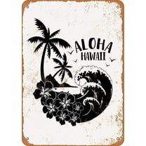 Aloha Hawaii Metal Tin Sign 12 X 8 Inches Retro Vintage Decor