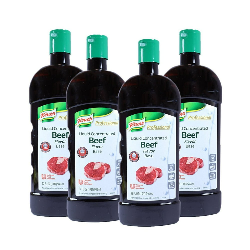 4 PACKS Knorr Professional Liquid Concentrated Beef Flavor Base, 32