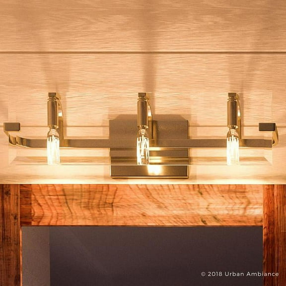 Urban Ambiance Luxury Luxe Bath Fixture, Size: 6-3/8"H x 24"W, with Mid-Century Modern Style Elements, Brushed Bronze Finish, UHP2136